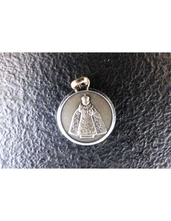 Médaille de l'Enfant-Jésus de Prague en argent 14 mm