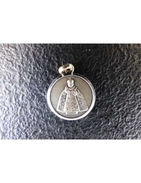Médaille de l'Enfant-Jésus de Prague en argent 14 mm