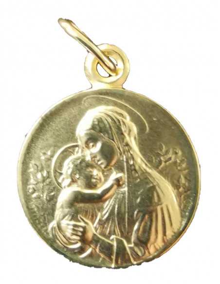 Médaille Vierge de Botticelli en plaqué or 16 mm