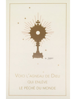 Image "voici l'Agneau de Dieu" d'Anne-Charlotte Larroque. Ostensoir
