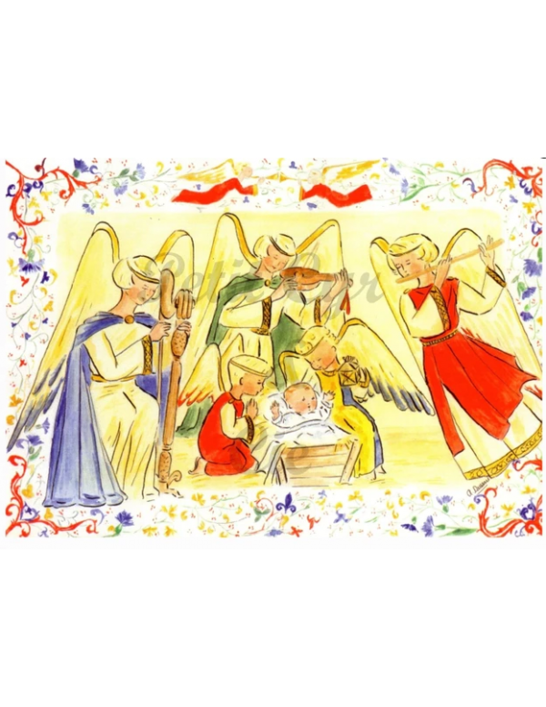 Carte de Noël - Anges musiciens - Carte de Noël - Anges musiciens