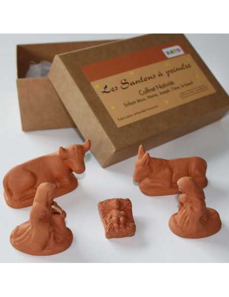 Ensemble de 5 santons à peindre, en argile, fabriqués à la main en Provence