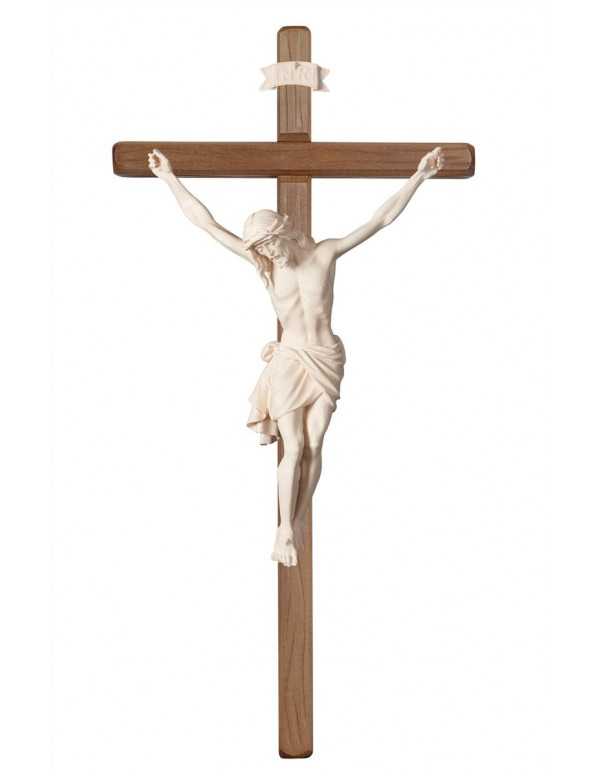 Crucifix avec Christ en bois sculpté