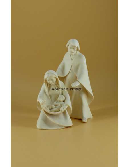 Natural wood statue of the Holy Family