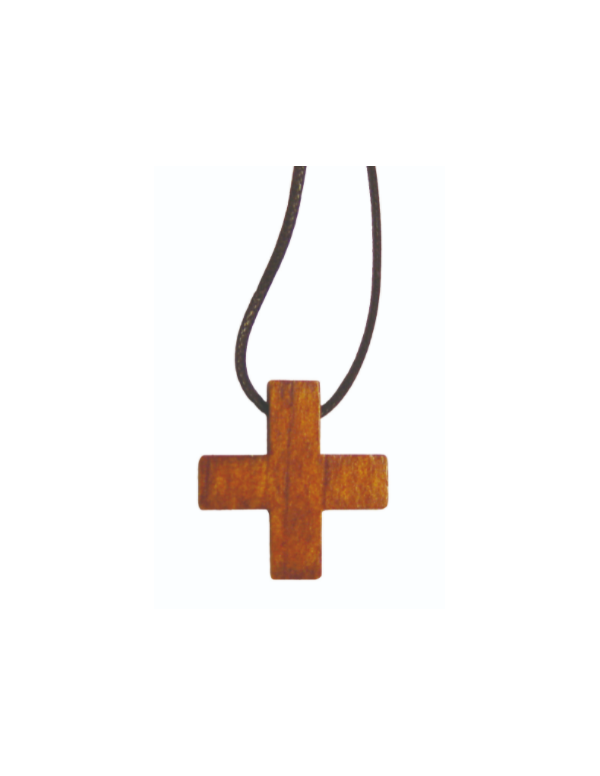 Pendentif - Croix grecque en bois naturel