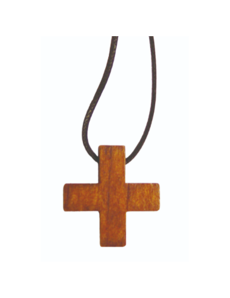 Pendentif - Croix grecque en bois naturel