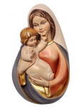 Bas-relief en bois peint - Vierge à l'Enfant