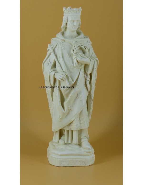 Magnifique statue de saint Louis, roi de France, portant la couronne d'épines.