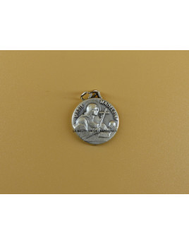 médaille 18 mm de Sainte Marie-Madeleine en métal argenté