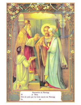 Memento de mariage - image du mariage de la Vierge et saint Joseph - Format A 4