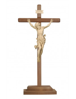 Crucifix en bois d'érable avec Christ en bois sculpté