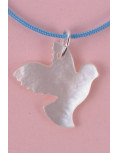 Collier Colombe en nacre - Cordon bleu ou rose