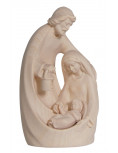 Statue de la Sainte Famille en bois naturel - 22 cm