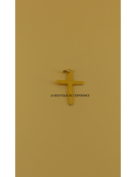 Croix plate en plaqué or 35 mm