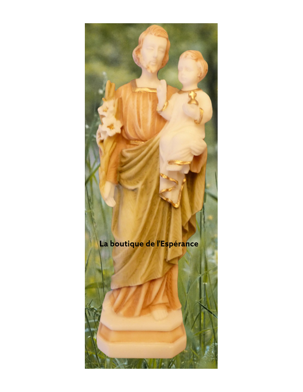Statue Saint Joseph - coloured alabaster - 20 cm