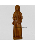 Statue de saint Jacques de Compostelle en pierreline ton bois de 20 cm