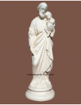 Statue de saint Joseph portant l'Enfant-Jésus, en plâtre statuaire.