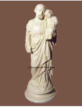 Une jolie statue de saint Joseph portant l'Enfant-Jésus, pour intérieur ou extérieur, de 33 cm.