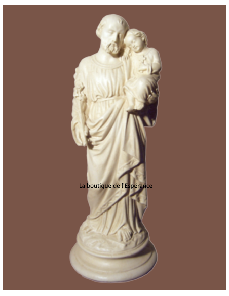 Une jolie statue de saint Joseph portant l'Enfant-Jésus, pour intérieur ou extérieur, de 33 cm.