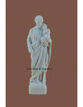 Jolie statue de saint Joseph portant l'Enfant-Jésus en résine ton blanc - 15 cm