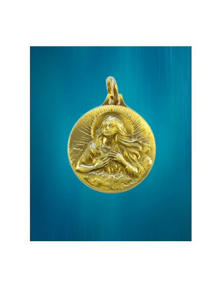 Médaille de Sainte Marie-Madeleine en laiton patiné de 23 mm