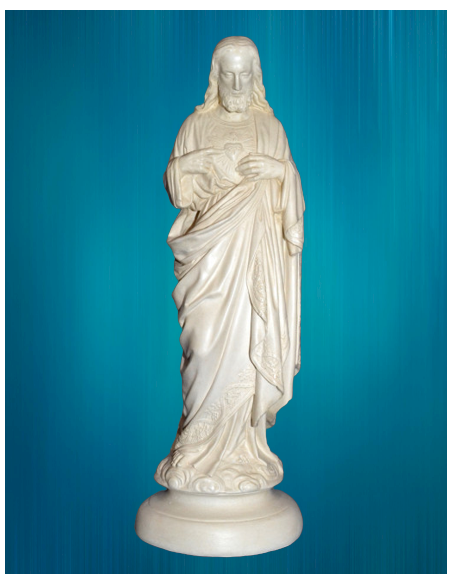 Statue en plâtre du Sacré-Cœur de Jésus de 31 cm