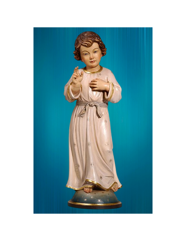 Ravissante statue en bois peint de l'Enfant-Jésus - 15 cm