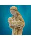 Statue Vierge en prière - albâtre or