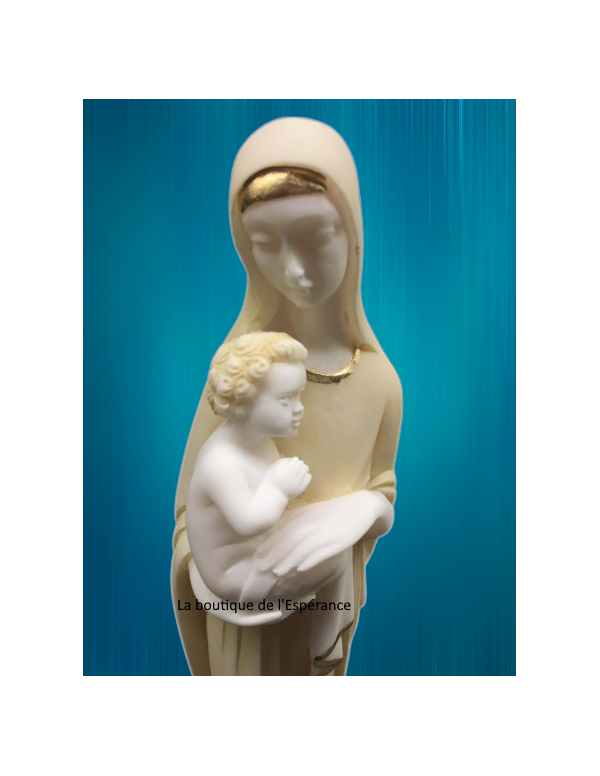 Statue Vierge à l'Enfant Art Déco- albâtre...