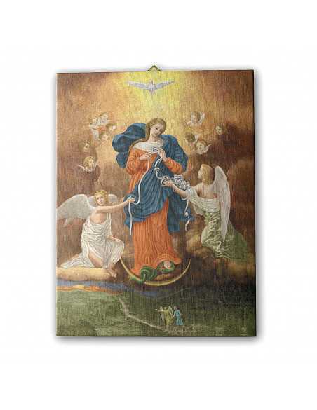 Cadre sur toile de Marie qui défait les nœuds.