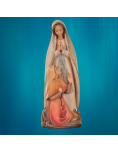 Painted wooden statue - Our Lady of Lourdes with Saint Bernadette