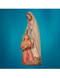 Painted wooden statue - Our Lady of Lourdes with Saint Bernadette