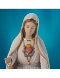 Statue en bois peint - Fatima Cœur immaculé de Marie