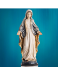 Statue en bois peint de la Vierge miraculeuse