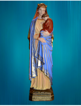 Statue de Notre-Dame de la Sagesse polychrome en plâtre peinte à la main