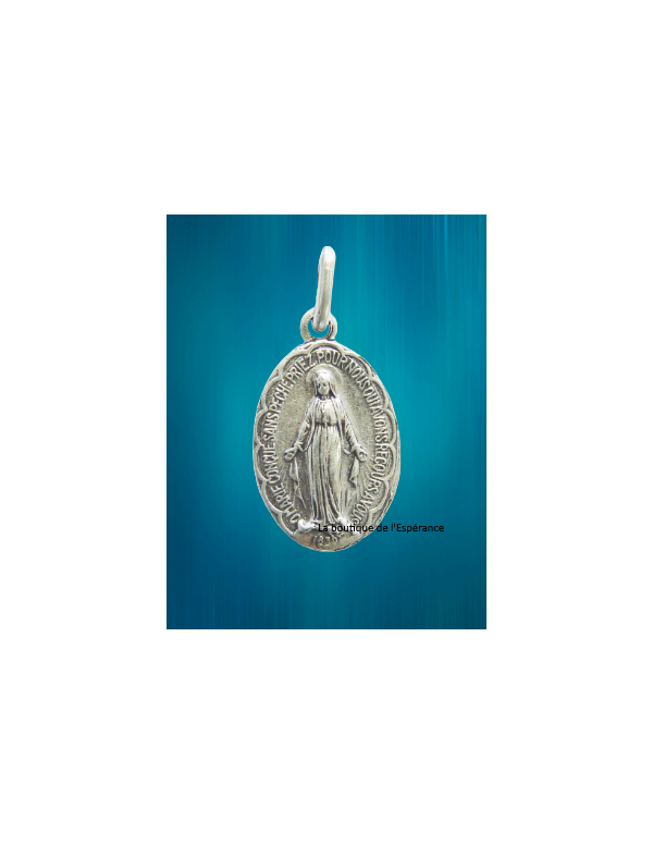 Médaille miraculeuse festonnée en métal argenté de 19 mm