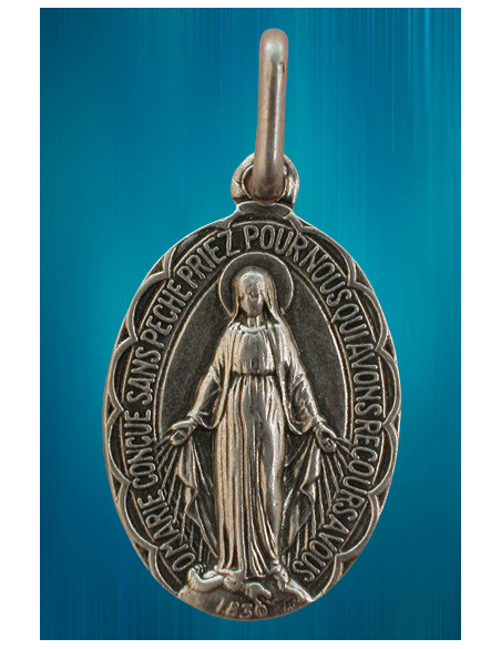 Médaille miraculeuse de 18 mm en métal argenté de haute qualité