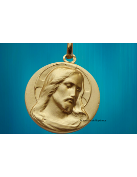 Médaille du Christ en plaqué or - 18 mm