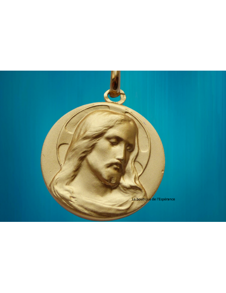 Médaille du Christ en plaqué or - 18 mm