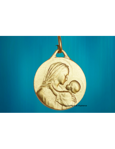 Médaille Vierge et l'Enfant - plaqué or