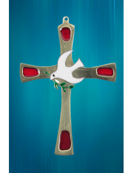 Croix en bronze avec le Saint-Esprit de fabrication française