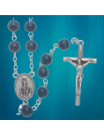 Fatima blue glass rosary with box