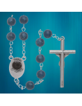 Fatima blue glass rosary with box