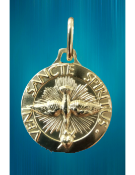 Médaille du Saint Esprit en plaqué or de 14 mm de diamètre