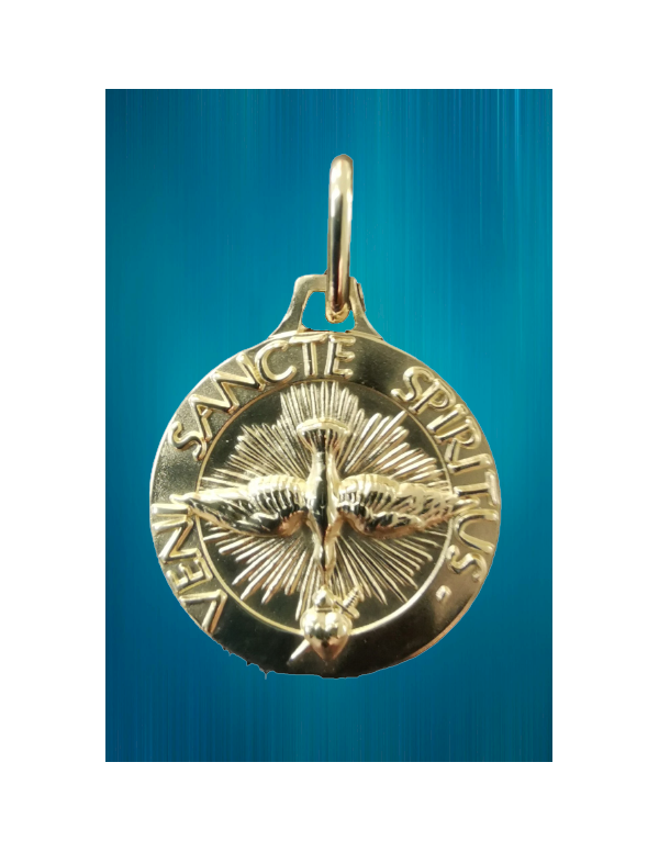 Médaille du Saint Esprit en plaqué or de 14 mm de diamètre