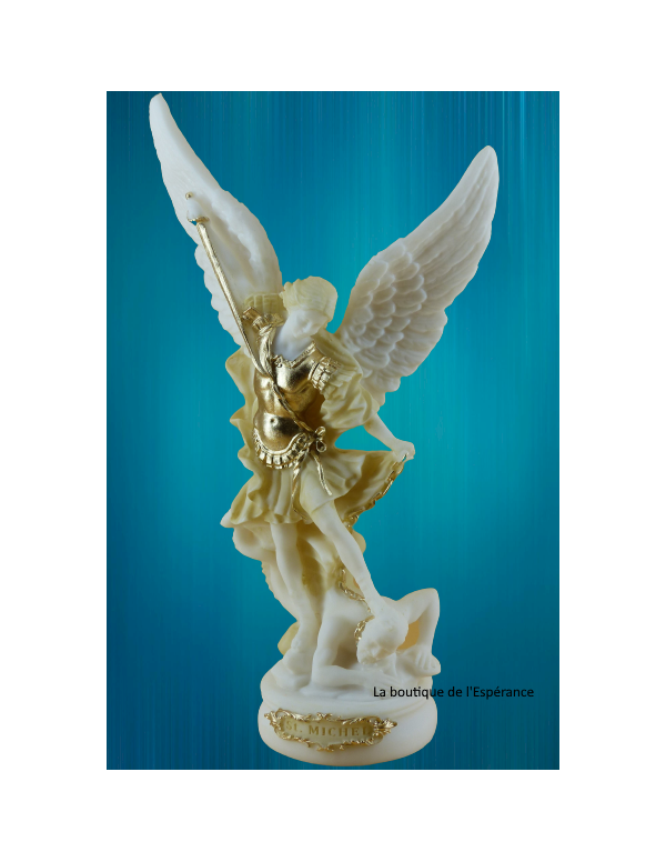 Coffret des trois archanges en albâtre beige et or