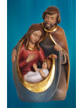 Painted wooden statue of the Holy Family - 7,9 in (20 cm)