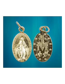Médaille de la Vierge miraculeuse dorée de 15 mm