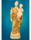 Statue Saint Joseph - coloured alabaster - 20 cm