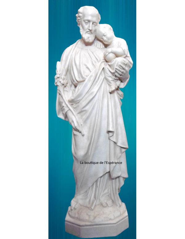 Statue de saint Joseph d'Alep de 62 cm pour intérieur ou extérieur.